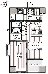 デュオ・スカーラ西麻布タワーイースト 1LDKの間取図画像