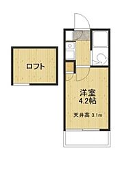 レジデンスオオキ 1Kの間取図画像