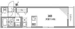 GRANDEGGS文京大塚S ワンルームの間取図画像