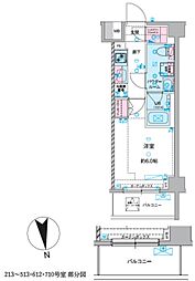 GENOVIA谷塚 1Kの間取図画像