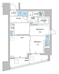ルフォンプログレ志村坂上 2LDKの間取図画像