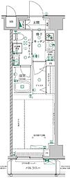 レアライズ清澄白河 1Kの間取図画像