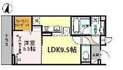 ONARIGOTEND 1LDKの間取図画像