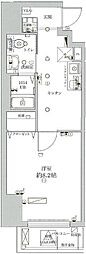 ライジングプレイス巣鴨 1Kの間取図画像