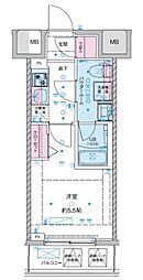 ジェノヴィア西川口III 1階1Kの間取り