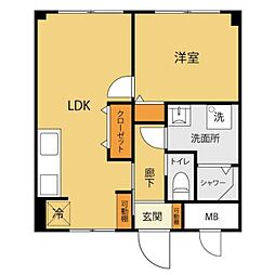 ボヌール 1LDKの間取図画像