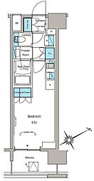 ルフォンプログレ蔵前プレミア ワンルームの間取図画像