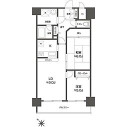 グリーンフィールド大山 2LDKの間取図画像
