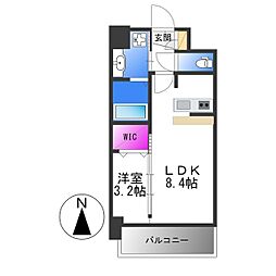 ソルテラスOSAKA緑橋クレアスト 12階1LDKの間取り