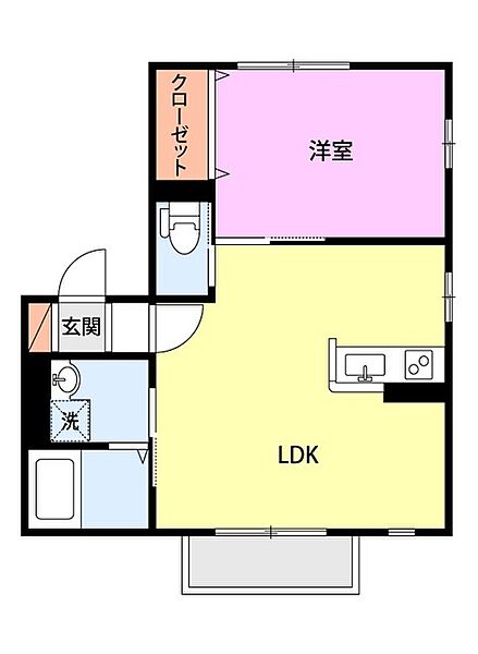 プラウドＫII 105｜新潟県長岡市春日１丁目(賃貸アパート1LDK・1階・40.80㎡)の写真 その2