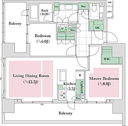 パークコート一番町 2LDKの間取図画像