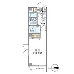 サウダージ自由が丘 1Kの間取図画像
