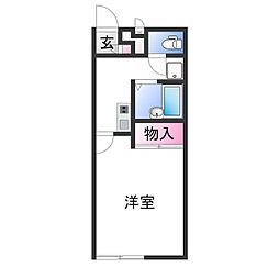 レオパレス美原長田 1Kの間取図画像