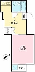 メゾン・セリジェ 1Kの間取図画像