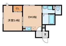 SouthOne 1DKの間取図画像
