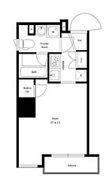 AXAS東新宿アジールコート 4階1Kの間取り