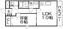 グランコスモ交野 1LDKの間取図画像