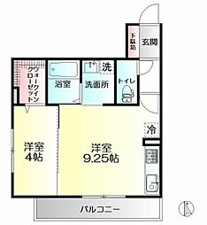 アレーズ町田 1LDKの間取図画像