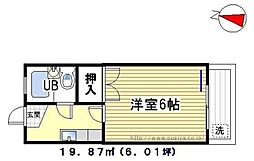 プチメゾンタケウチ 2階1Kの間取り