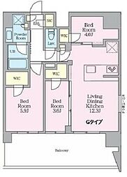 クレストコート東陽町 3LDKの間取図画像