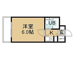 東京メトロ東西線 南行徳駅 徒歩14分の賃貸マンション 2階1Kの間取り