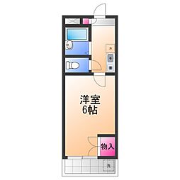 プレアール堺宿院 1Kの間取図画像