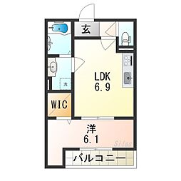 ACT布施 1LDKの間取図画像