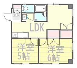 テネシービル 2LDKの間取図画像