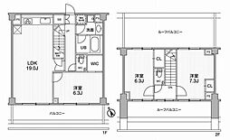 六本木デュープレックスエムズ 3LDKの間取図画像