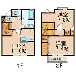 ヴィーブルコートA 2LDKの間取図画像