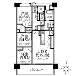 ルピアコート新越谷 3LDKの間取図画像