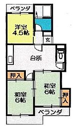 原ハイツ 3DKの間取図画像