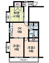 浅井邸 2階3DKの間取り