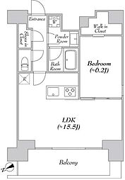 カナルフロント芝浦 10階1LDKの間取り