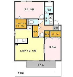 パークサイドカーサ 2LDKの間取図画像