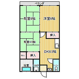 ダイユービル 3DKの間取図画像