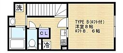 クレセント南千住3 1Kの間取図画像