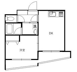 グリーンスターケロ 1DKの間取図画像