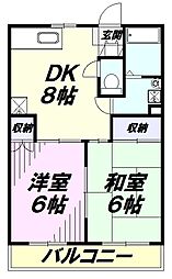 KS中央マンション 2DKの間取図画像