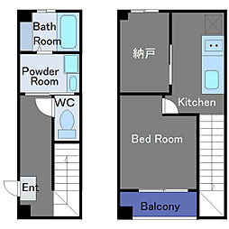 JR京浜東北・根岸線 大井町駅 徒歩12分の賃貸マンション 1階1SKの間取り