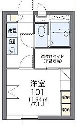 レオパレス南田園第3 1Kの間取図画像