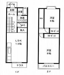 コープエクセレンス 2LDKの間取り