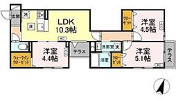 セレスティア西瑞江 1階3LDKの間取り