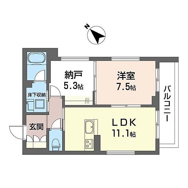 ゼットランド江ノ島 00305｜神奈川県藤沢市片瀬海岸２丁目(賃貸マンション1SLDK・3階・52.00㎡)の写真 その2