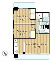 グラディート町田 8階1SLDKの間取り