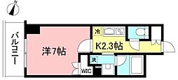 プライムメゾン初台 1Kの間取図画像