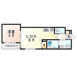 GRANDIR岸里 1LDKの間取図画像