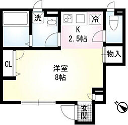 メゾン相模大野 1階1Kの間取り