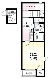 ヴィラセゾン船橋本町 2階1Kの間取り