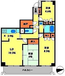 セントラルハイムKATO 3階3LDKの間取り